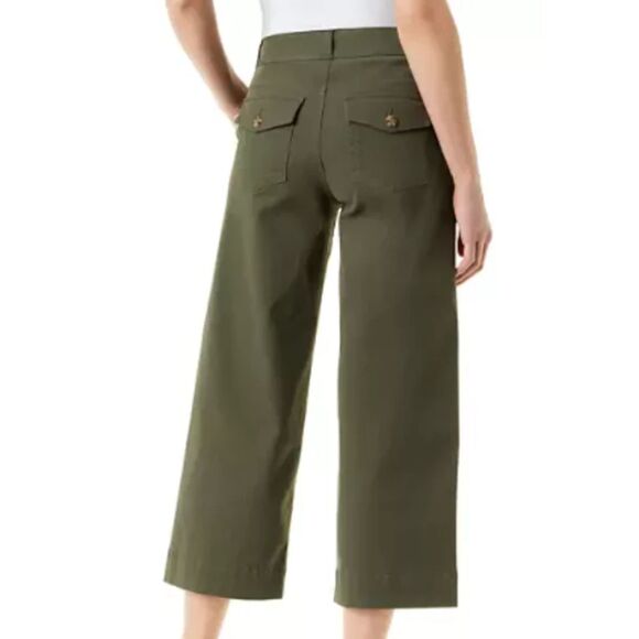 Gloria Vanderbilt Pants - GLORIA VANDERBILT Tummy Control Wide Leg Crop Pants Sz 10 Army Green Olive NWT